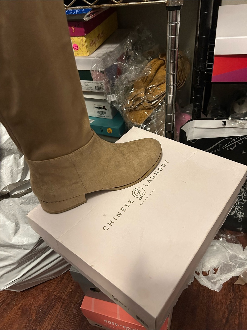 Chinese Laundry Tall Suede Over-the-Knee Boots in Tan